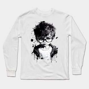 Boy with glasses in school one. Long Sleeve T-Shirt